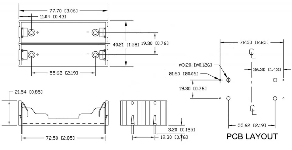 Neue schwarze DIY 2-teilige Kunststoff-Batteriehalterung für 18650 wiederaufladbare Batterien 3,7V DIY (Batterie nicht enthalten) – Detail 7