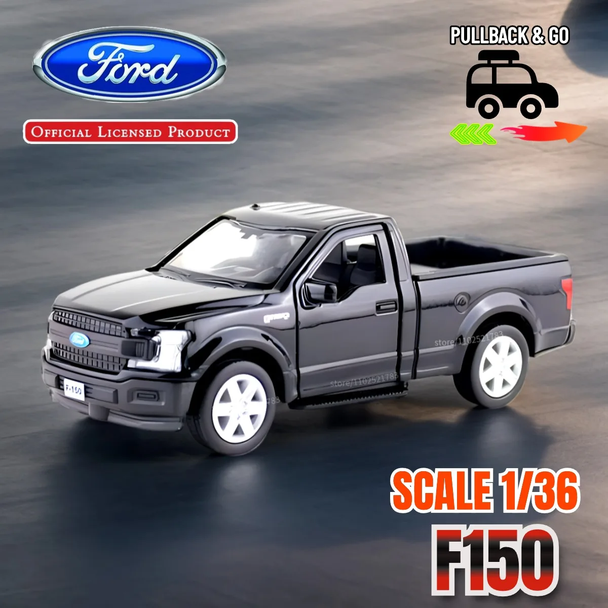 

Ford F150 1:36 Scale Pullback Toy Car Model Official Licensed Alloy Diecast Vehicle Replica Xmas Gift Kid Boy Toy