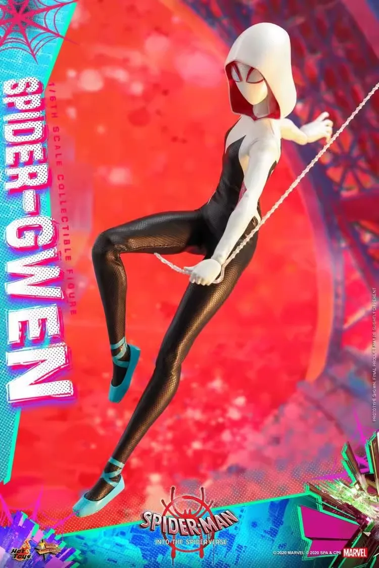 Original Hot Toys Spider Gwen Figure 1/6 Spider-Man：Into the Spider-Verse Figurine Gwen Stacy HT MMS576 Statue Toy Birthday Gift