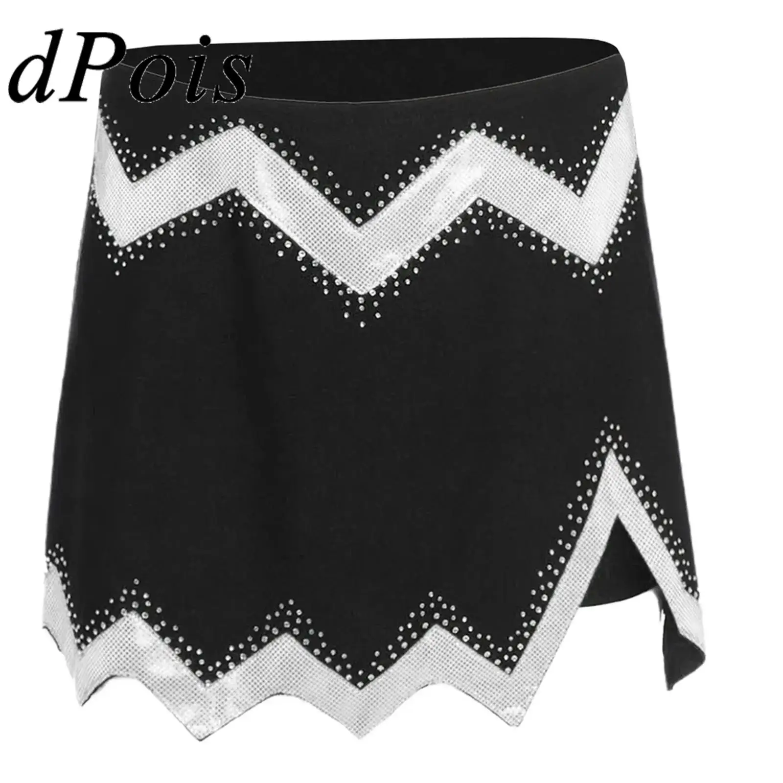 

Костюм лидера поддержки для девочек на Хэллоуин, униформа поддержки, юбка в стиле пэчворк со встроенными шортами, танцевальные юбки