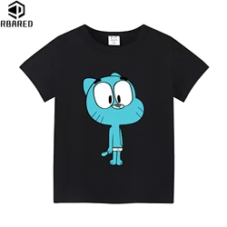 2024 Kids Clothes The Amazing World of Gumball 100% Cotton Children's -shir T Shirt Tops High Child Nezuko Girls Short Sleeve