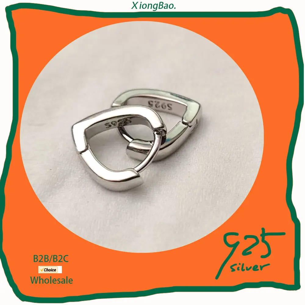 

New Simple Cute Sweet Heart Buckle Hoop Earring for Women Fashion Heart-shaped Circle Piercing 925 Silver Earring Jewelry 2026