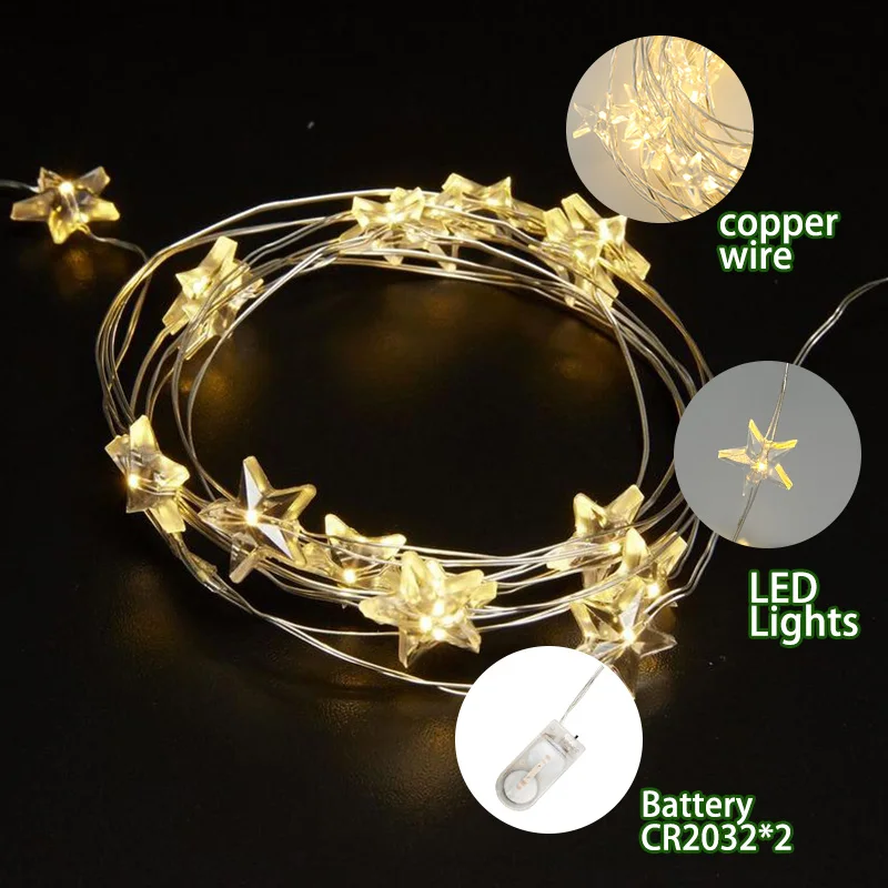 СВЕТОДИОДНАЯ Гирлянда со звездами, 4 м