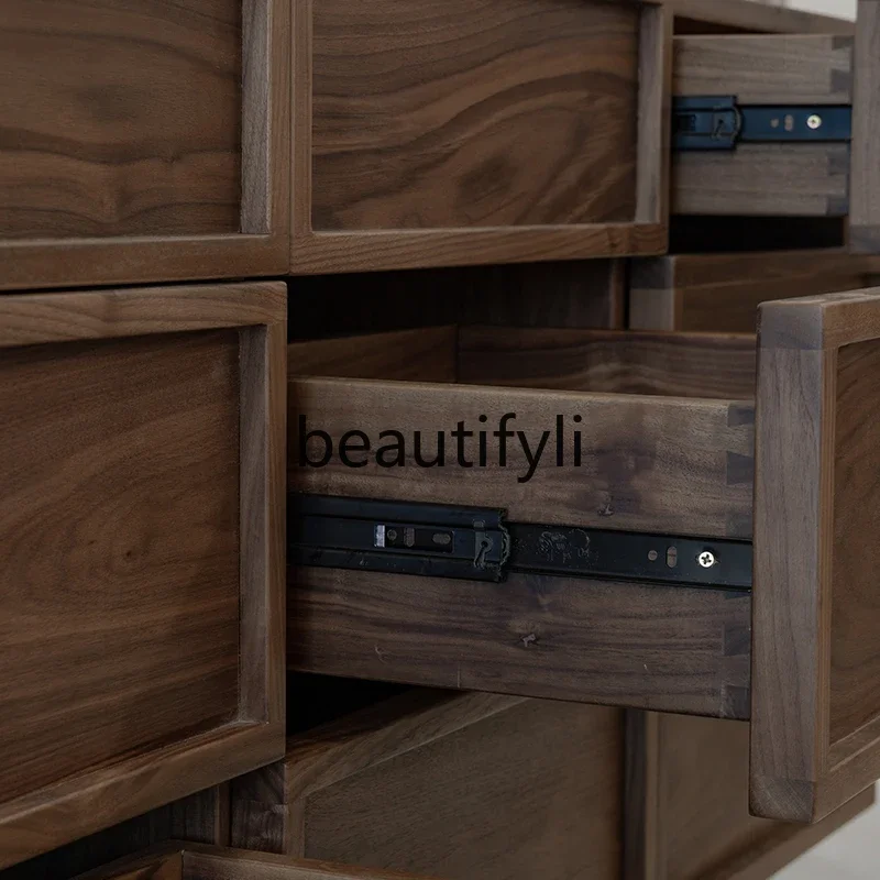 

v Североамериканский черный орех, девять сундук для спальни, комод из цельного дерева у стены, конец кровати