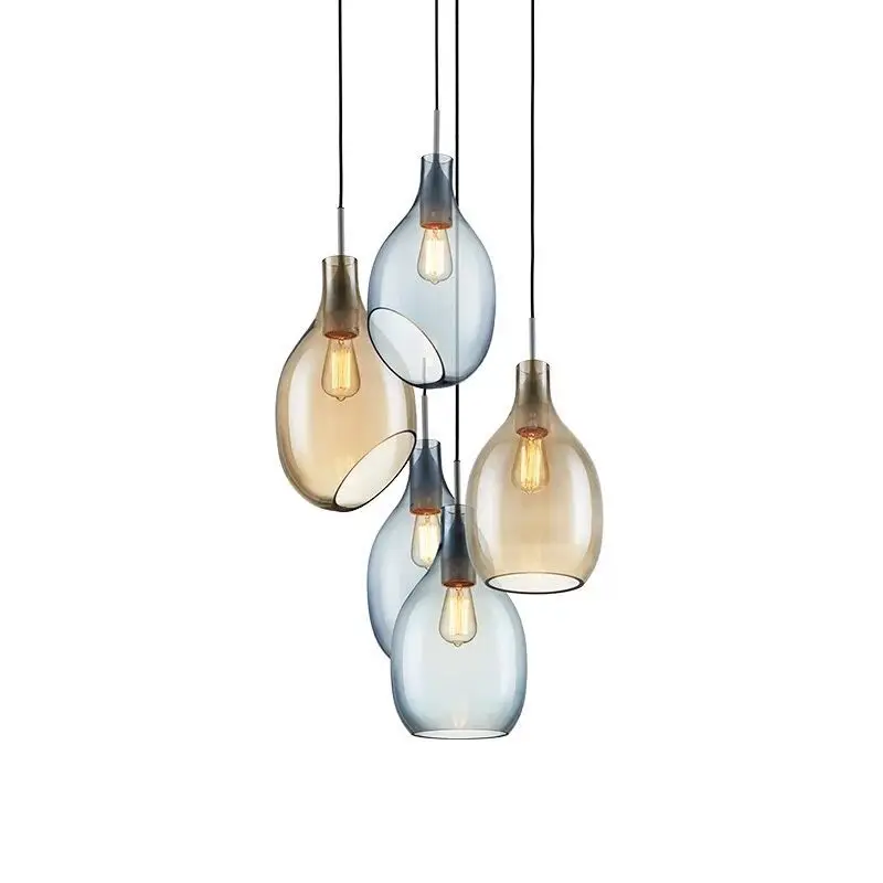 Nordic Glass Pendant Lights Danish Wine Bottle Pendant Lamps modern Living Room Bedroom Kitchen Hanging Lamp Decor Luminaire