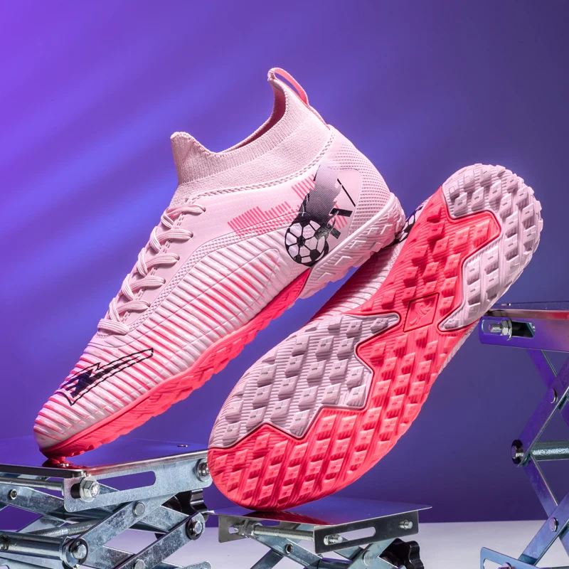New Men Soccer Shoes Adult Non-Slip Boys Adult Futsal Sport Football Boots Grass Cleats Indoor Ultralight Turf Comfortable