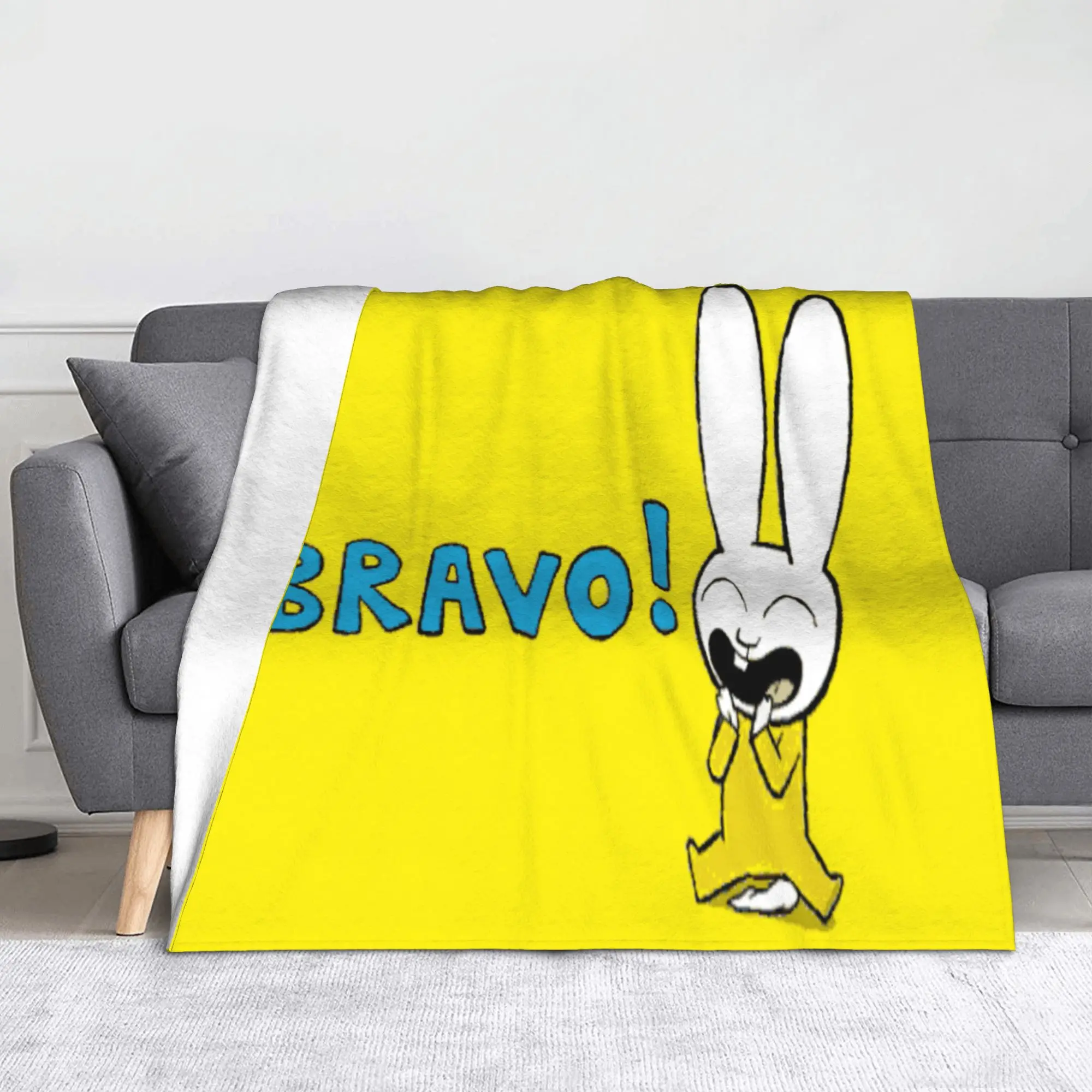 Super Soft Simon Super Rabbit Throw Blanket Premium Fleece Flannel Lightweight  Bed Blanket Cozy Plush Blankets All Season Use