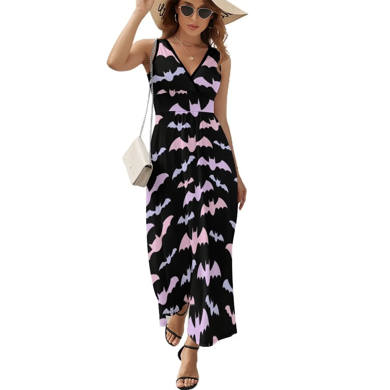 Pastel Bat Sleeveless Dress ladies dresses for women 2024 Women dresses summer
