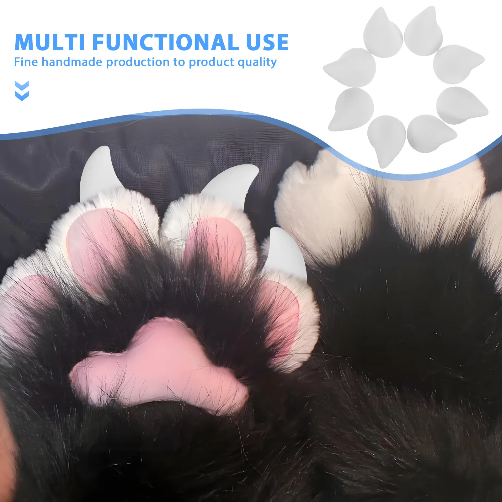 8 Pcs Cat Claw Gloves Nails Halloween Supply for Diy Cute Cosplay Making