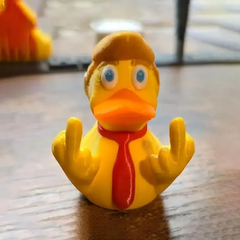 Home Decor Creative Middle Finger Duck Spoof Resin Crafts Ornament Living Room Decoration Yellow Duck