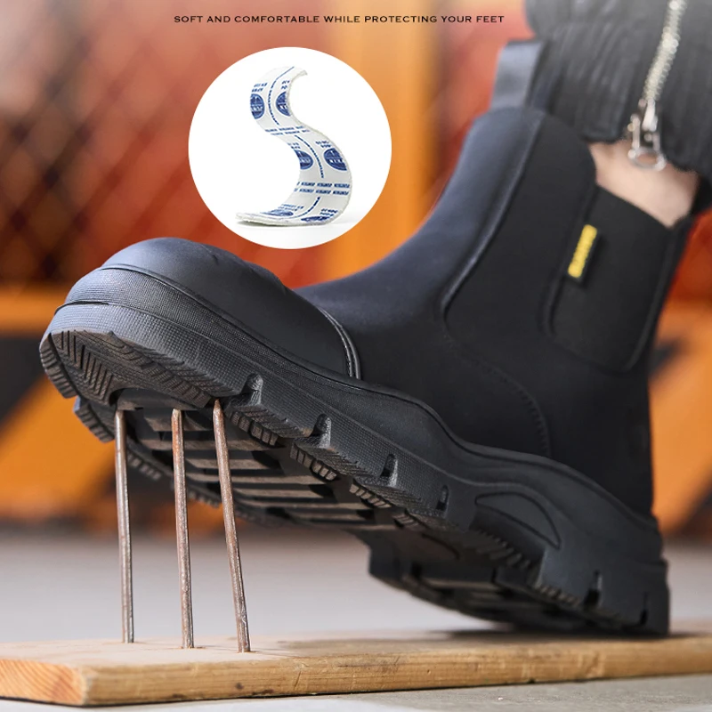 

Waterproof Chelsea Boots Men Safety Shoes Puncture-Proof Work Boots Steel toe shoes Security Boots Indestructible shoes Non-slip