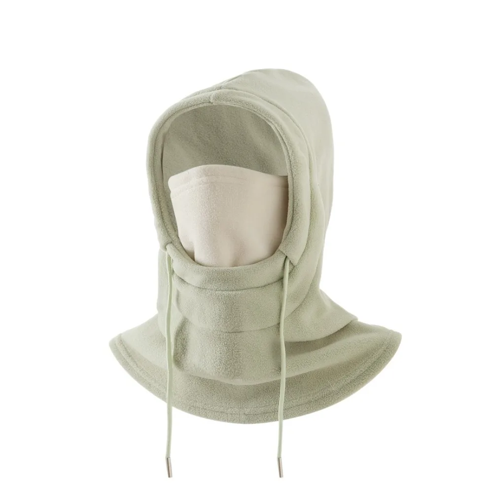 

Fashion Thermal Fleece Balaclava Hat Drawstring Windproof Masks Hood Beanies Keep Warm Neck Warmer Pullover Cap Female