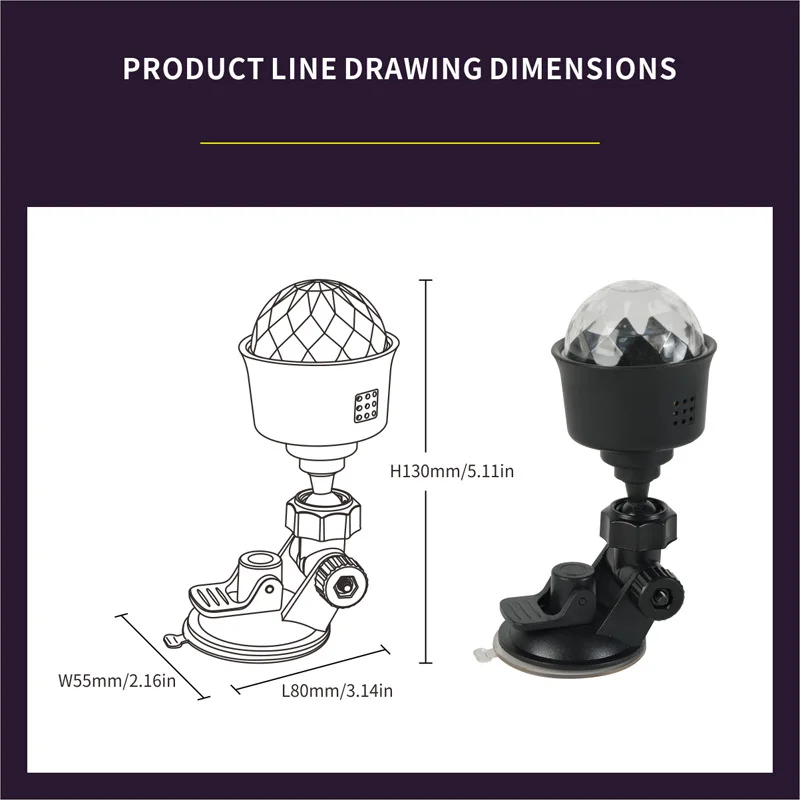USB Auto Projektion Umgebungslicht 5V sprachgesteuerte Blitzdekoration Party Party Atmosphäre Licht