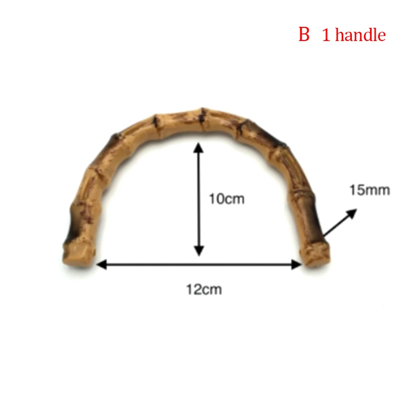 ハンドバッグ,木製ハンドル,ハンドバッグ,竹フレーム,ハンドル,交換用アクセサリー,茶色,1ユニット