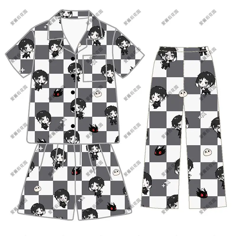 Anime Akutagawa Ryūnosuke Summer Pajamas Home Suit Set Comfortable Warm Short Sleeved Pants Loungewear Birthday Gift