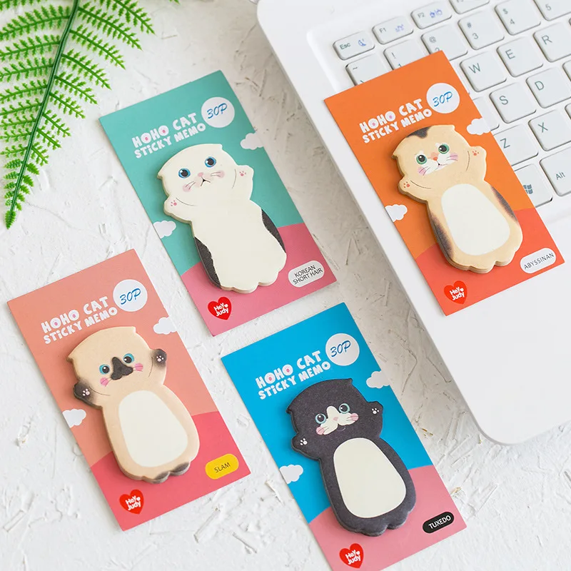 Korean Stationery Kawaii Cartoon Cat Sticky Memo Post Pad Marker It Note Planner Stickers Cute Office Supplies School Supplies