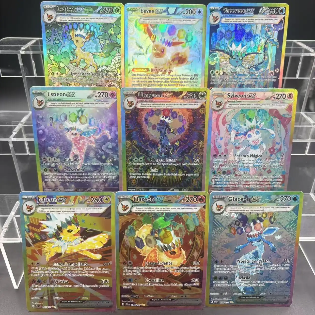 

9 шт./компл. Ptcg бразильская версия Eeveelution Umbreon Sylveon флэш-карта Diy самодельная классическая коллекция аниме карты игрушки