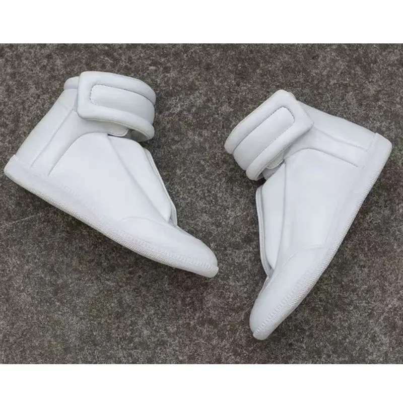 Women Futuristic Slip On High Top Ankle Boots Padded Fold Cuff Leather Flat Sneakers Streetwear Round Toe Casual Short Booties - view 3