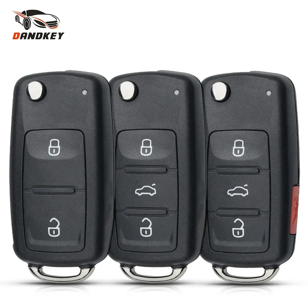 

Dandkey Replacement 2/3/4 Buttons For VW Volkswagen Golf Mk6 Tiguan Polo Passat Skoda Octavia Flip Car Remote Key Shell Fob Case