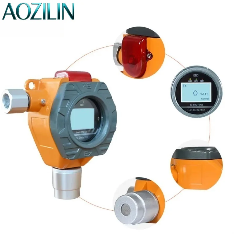 AOZILIN Fixed Gas Transmitter Sensor Replacement Detector H2 Cl2 SO2 H2S CO2 Combustible He Gas Monitoring Transducer