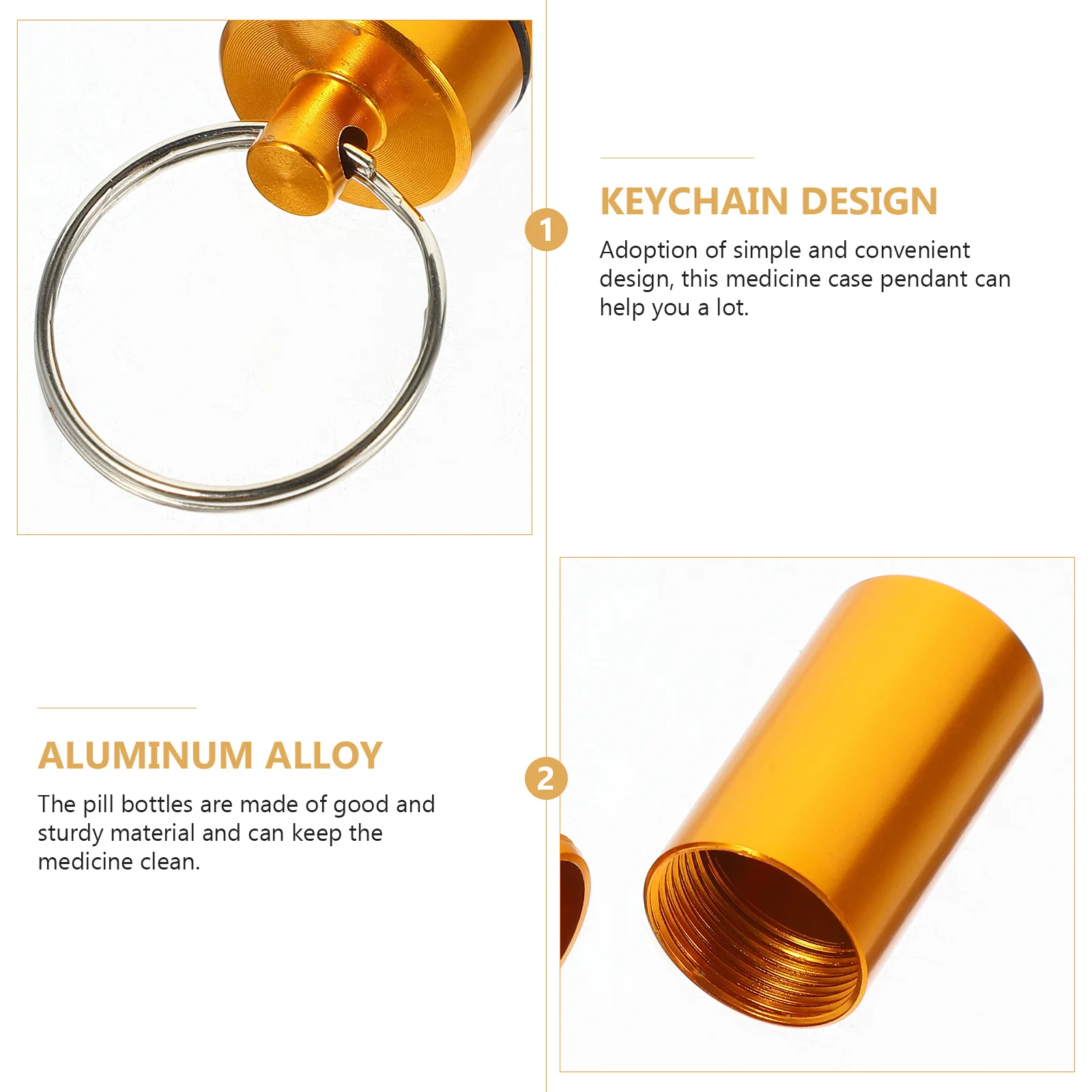 

7Pcs Portable Medicine Storage Pendant Organizer Small Pill Case Keychain Travel Emergency Tool Container Keychain