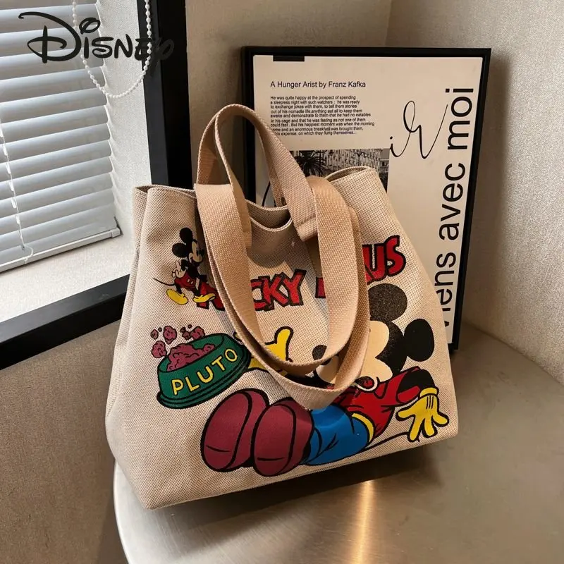 Disney Mickey New Fashion Women's Bag Cartoon Versátil Commuter Shoulder Bag Alta Qualidade Moda Grande Capacidade Casual Bolsa