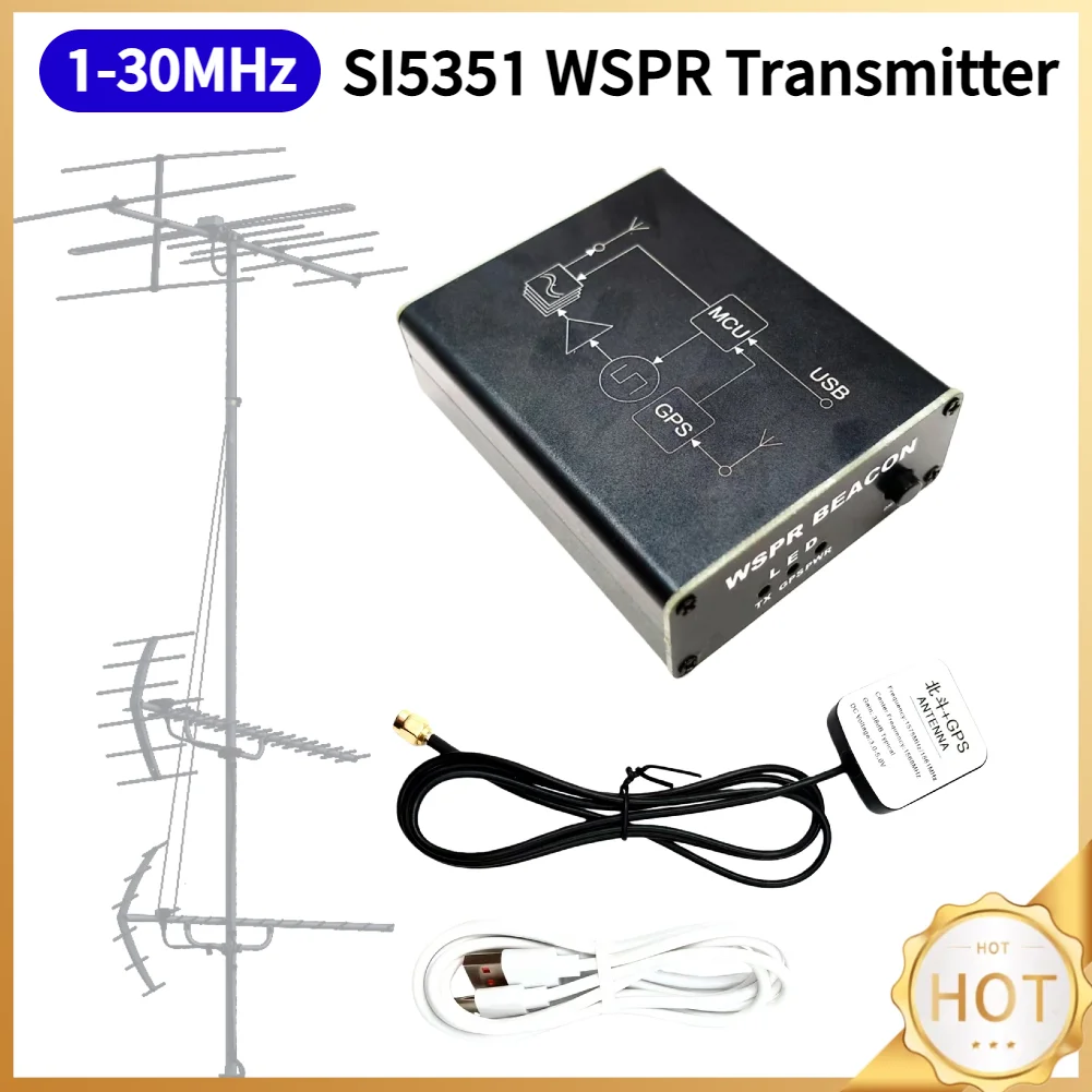 SI5351 WSPR Transmitter Device with TCXO and GPS Automatic QTH Positioning 23dBm for Test Measurement Tool Accessory