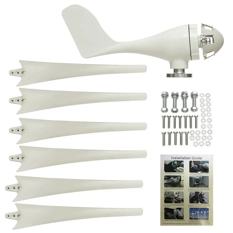 Imagem -05 - Turbinas Eólicas Gerador Turbinas Eólicas Eficientes Horizontal Home Power Moinho de Vento Turbinas Energéticas Carga Lâmina 12v 24v 48v 9000w