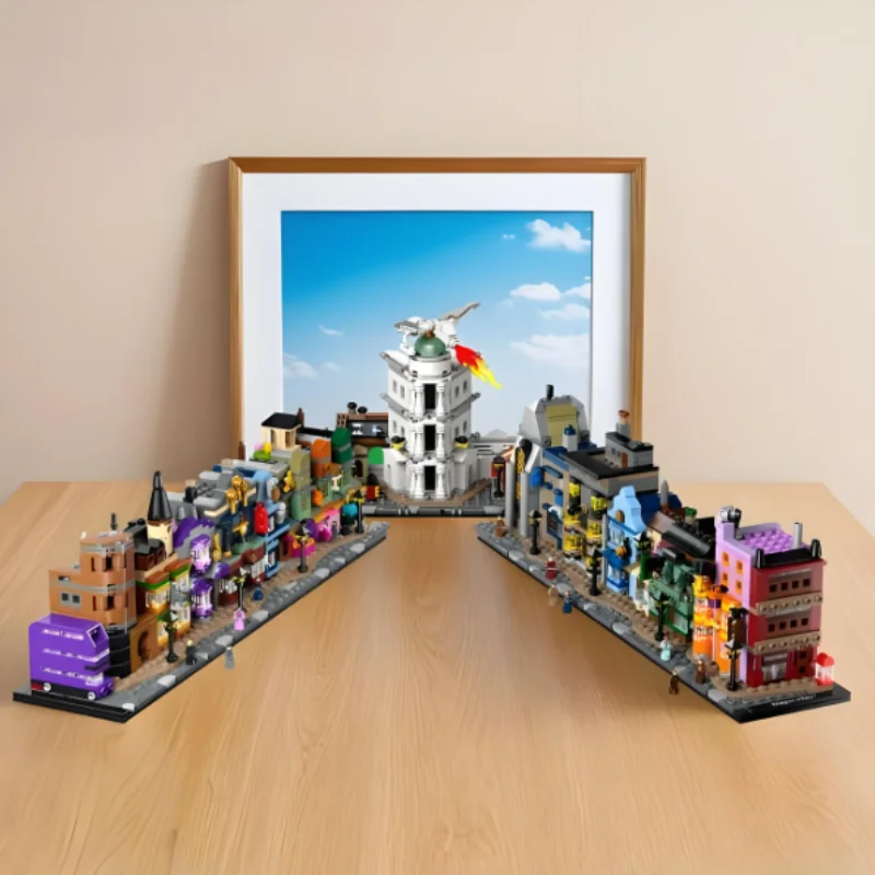 2750 قطعة لعبة ساخنة كلاسيكية زقاق متجر الساحر 76444 اللبنات لغز نموذج عرض الشارع الجمعية هدايا عيد الميلاد عيد الميلاد