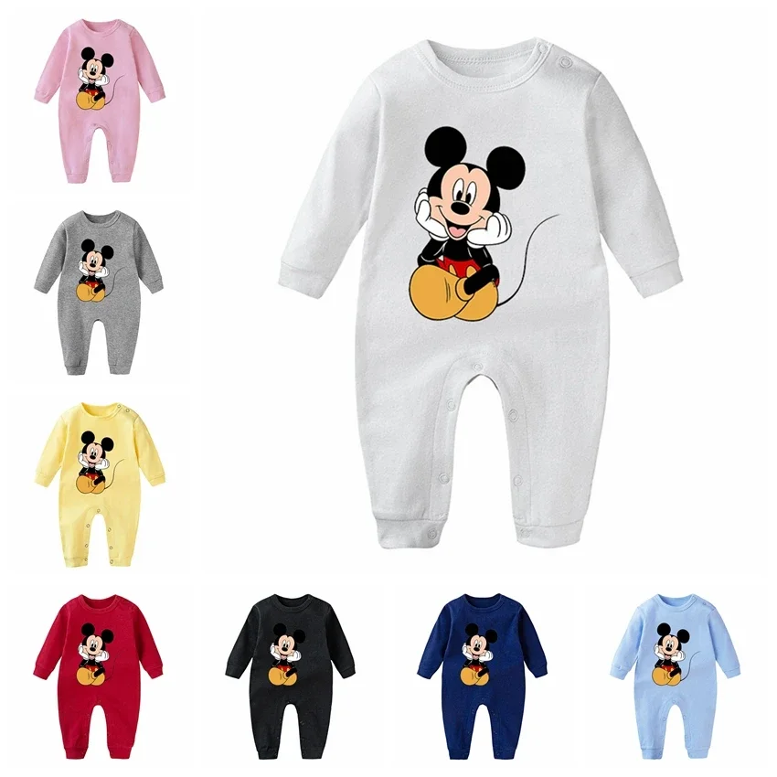 

Spring Baby Romper Cartoon Mickey Mouse Print Boys Girls Long Sleeve Jumpsuit Roupas Bebes Infant Clothes Toddler Pajamas Outfit