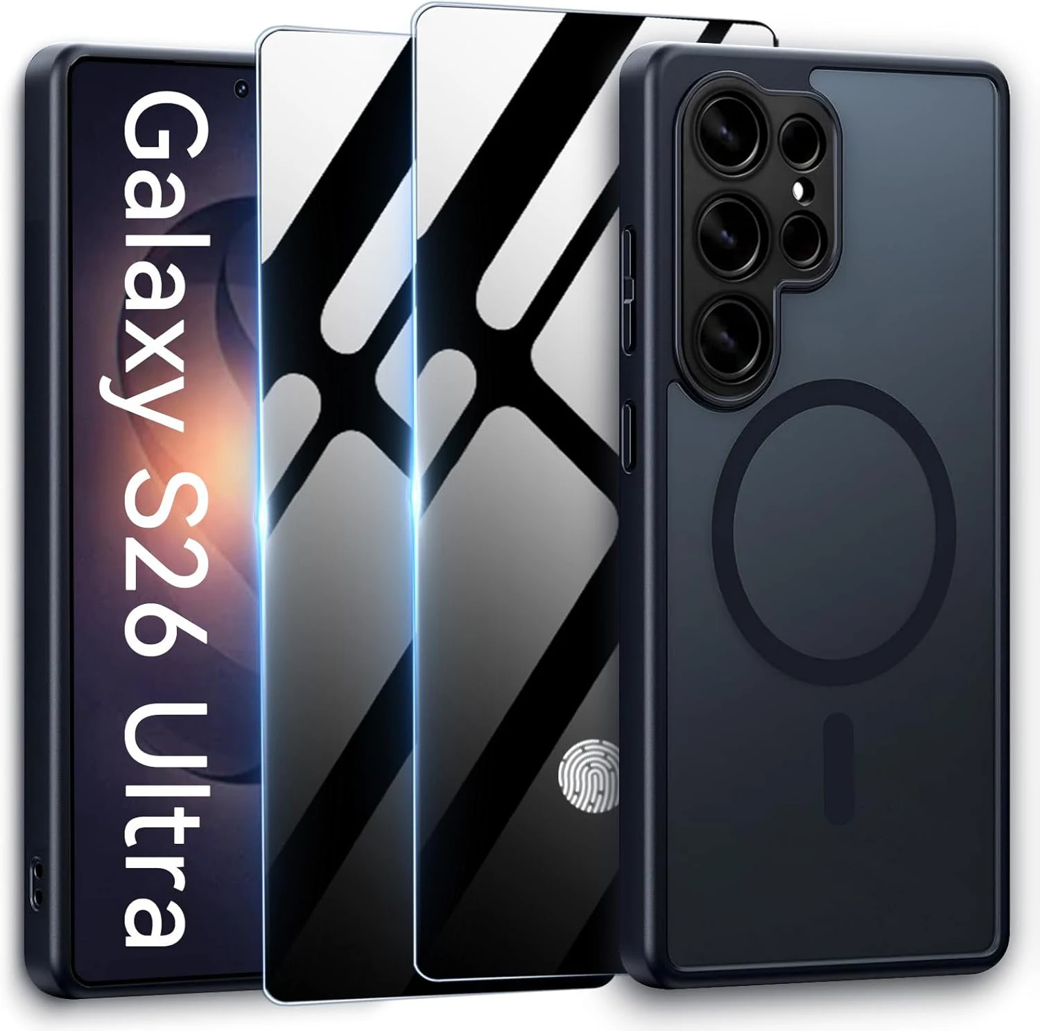 For Samsung Galaxy S26 Ultra S26+ Magnetic Phone Case With 2 Privacy Screen Protectors MagSafe Shock-Absorbing Protective Phone