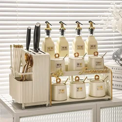 Luxury Spice Jars Set Oil Bottle Salt and PepperShakers Sugar Containe Vinegar Seasonings JarSauce Aceitera itchen Organizer