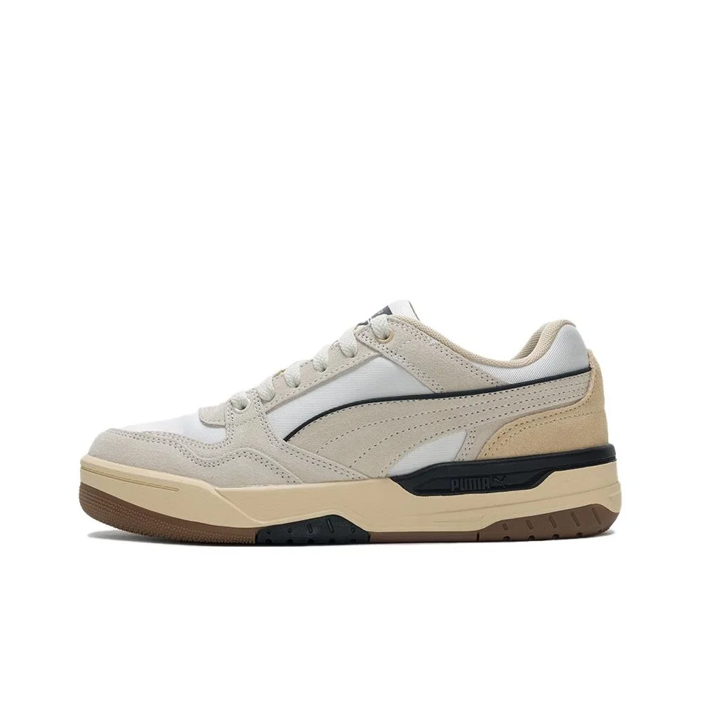 PUMA Rebound Retro Textile, Split Cow Leather Height Increasing Low top Skateboard Shoes Unisex Ecru 402647-01