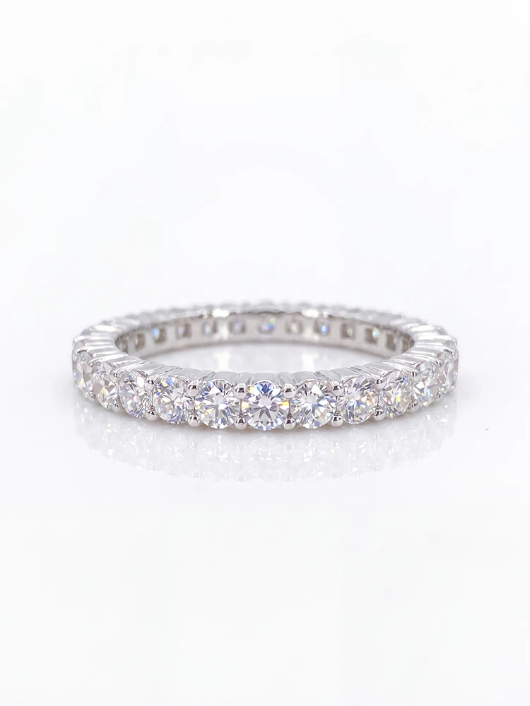 Women's Shiny Full Moissanite Diamond Ring, Engagement Gift