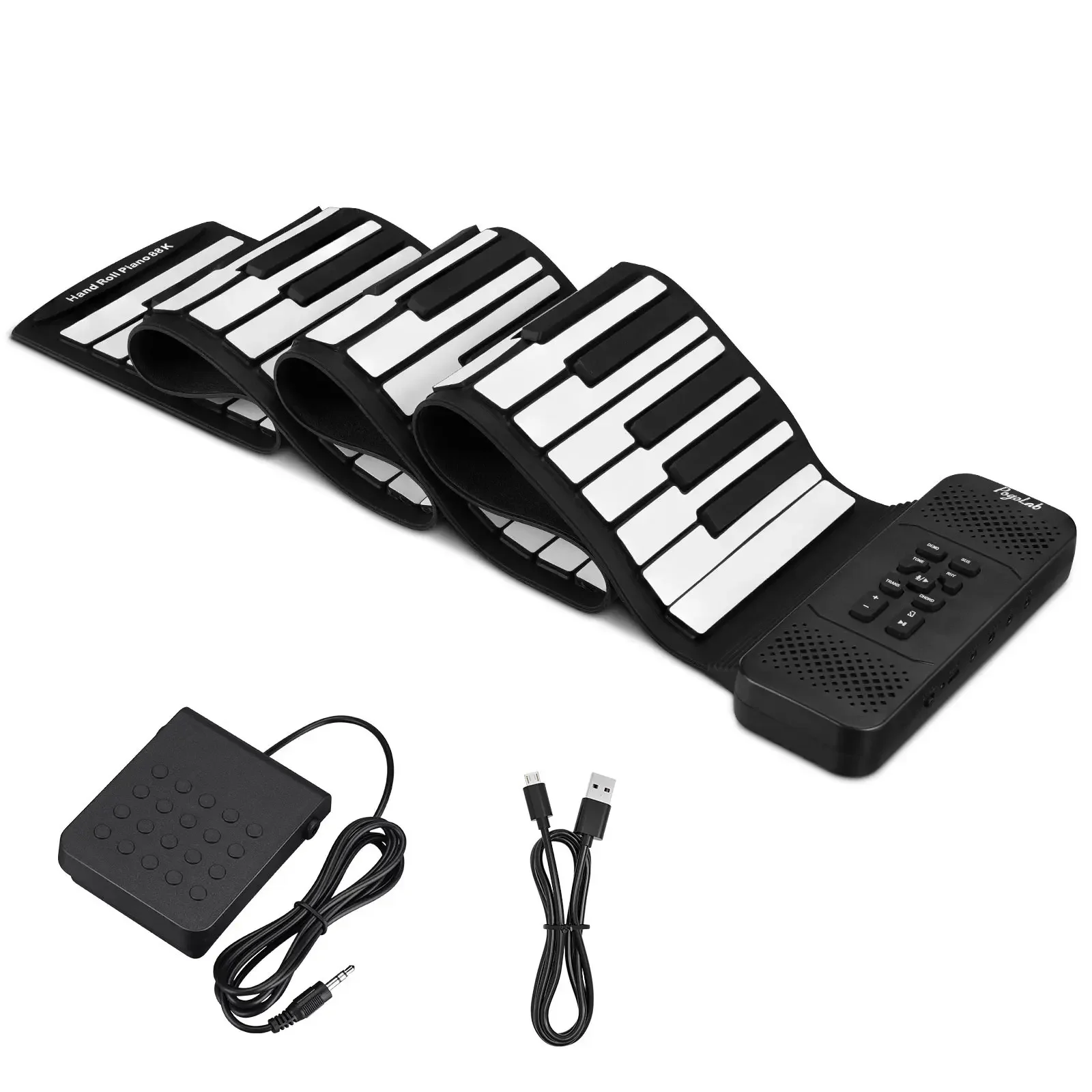 Portable Travel Design 88-Key Silicone Foldable Keyboard with Touch Sensitive Pad for Kids/beginners Pogolab Roll-Up Piano view 2