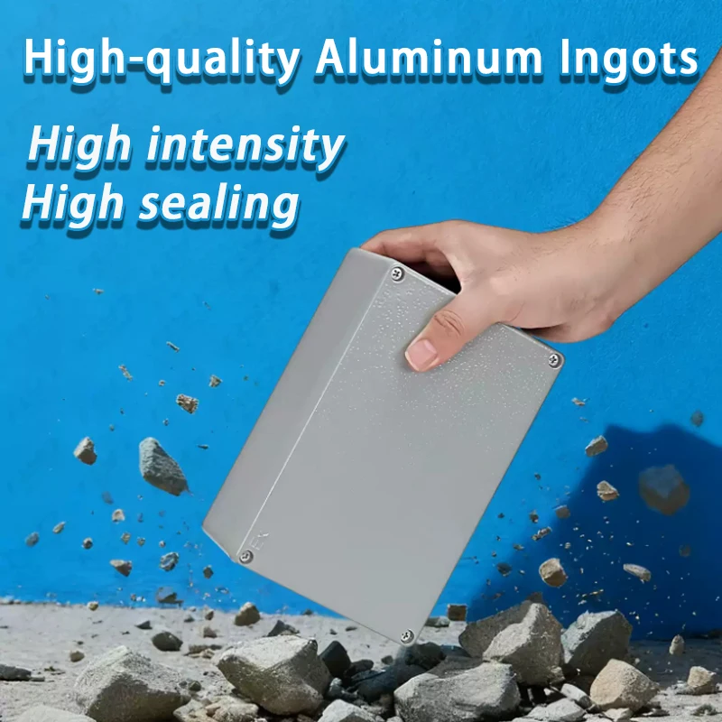Caja de conexiones impermeable de aluminio fundido de metal, caja de terminales de conexiones impermeable para interiores y exteriores de aluminio