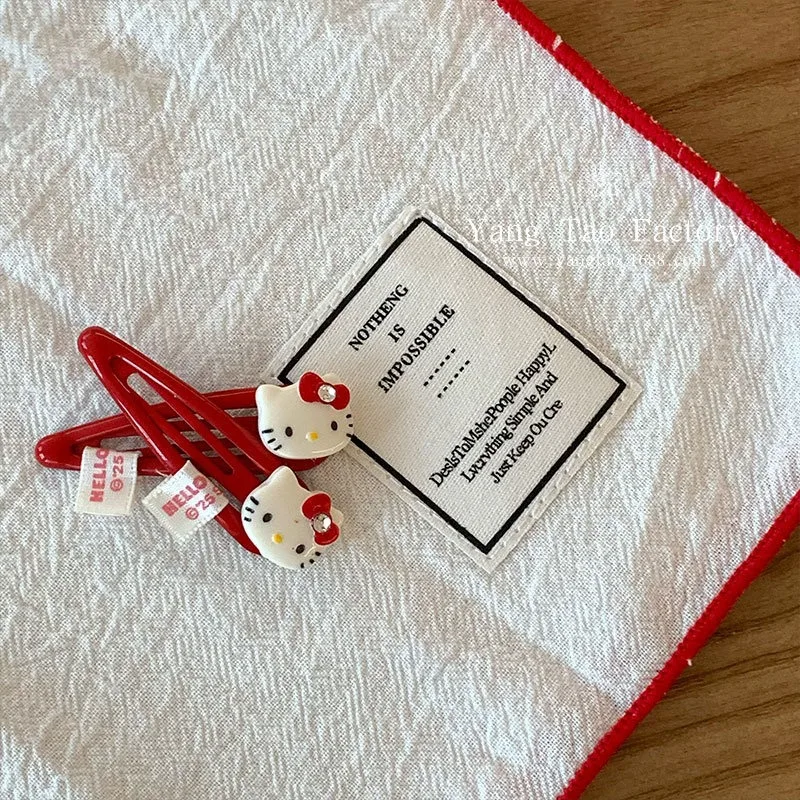 4 قطع مرحبا كيتي كليب فتاة القلب الجانب كليب الانفجارات كليب لطيف الكرتون إكسسوارات الشعر النساء الملحقات بالجملة النساء المنتجات #2