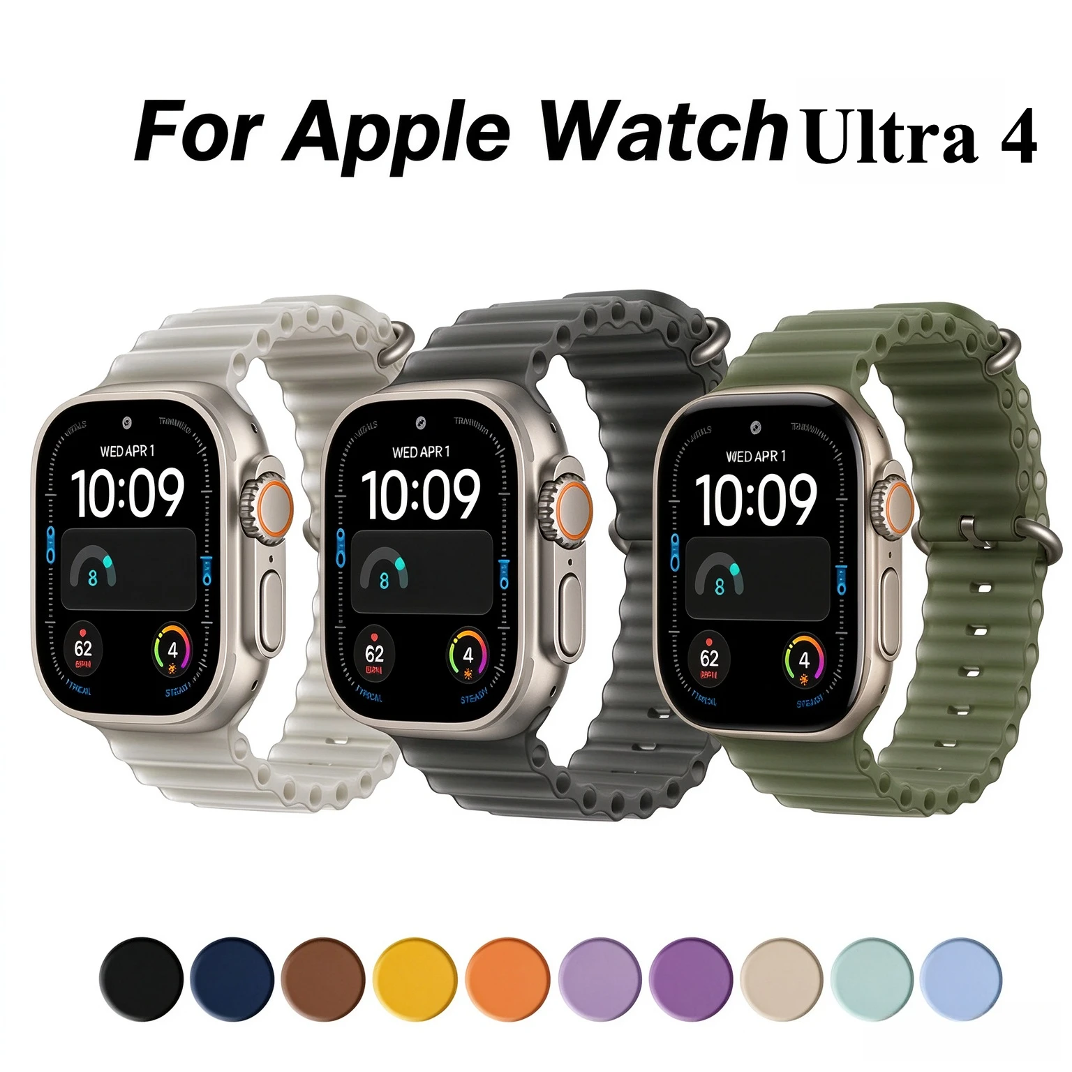 Original 1:1 Translucent Black Ocean Band for Apple Watch Ultra4 Straps 49/44/40/45/41/42/46mm Bracelet IWatch 12 11 10 9 SE 8 7