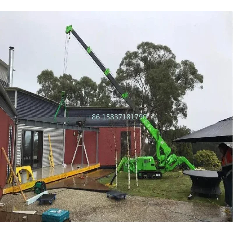 Mini Crawler Lifting Crane 360 Degree Mini Crawler Mobile Spider Crane 14m Fly Jib Telescopic Boom 3 Ton Hydraulic Spider Crane