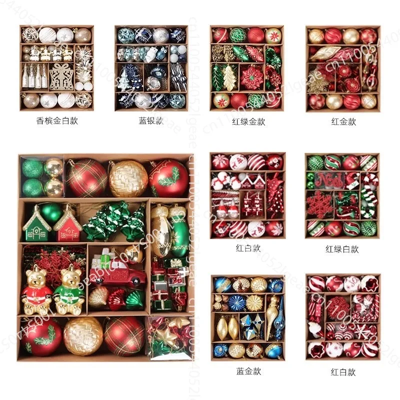 

75 pc Christmas Decoration Christmas Ball Christmas Tree Ornament Colored Ball Scene Layout Photo Props Atmosphere