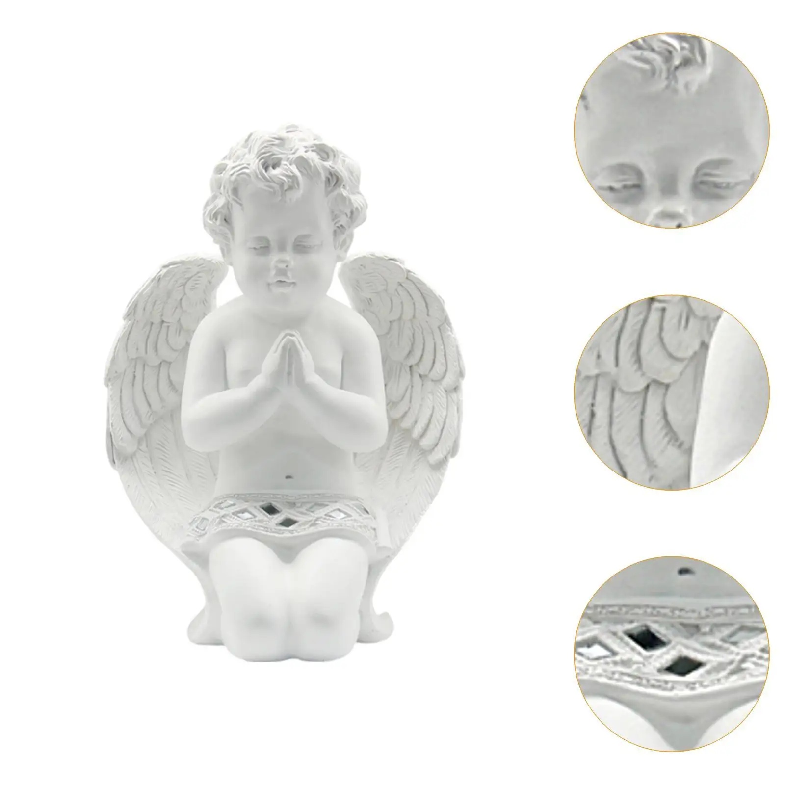 Statue de Chérubin Prier à Genoux, Figurine de Bébé Ange pour Bureau Nik