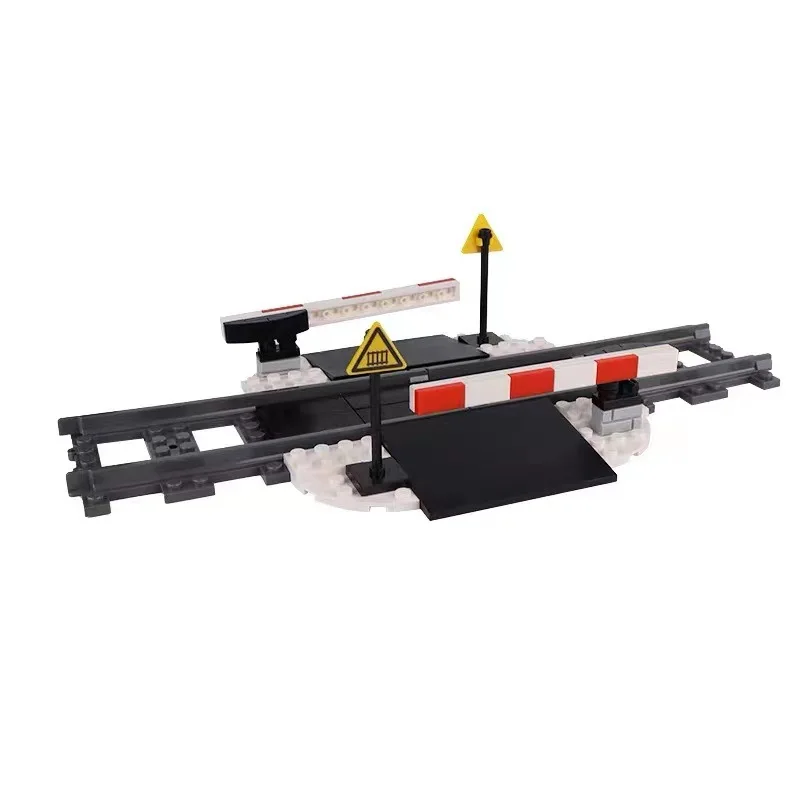 MOC City Train Building Block Train Track Corridor Elevating Rod Pedestrian Crossing Assembly Children\'s Toy Birthday Gift