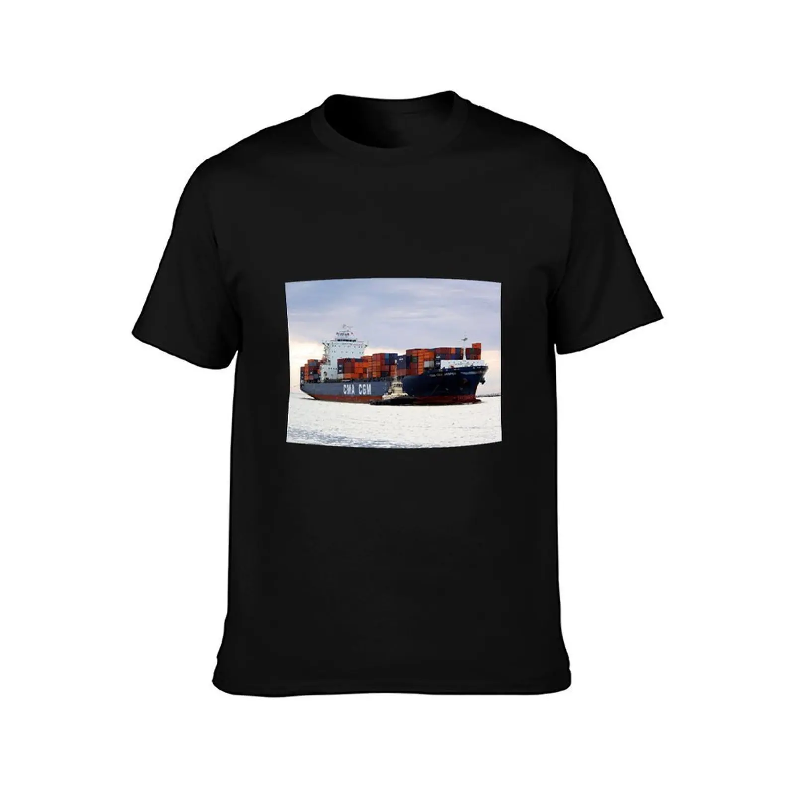Container cargo ship and tug T-Shirt Big and Tall Gym T-Shirt