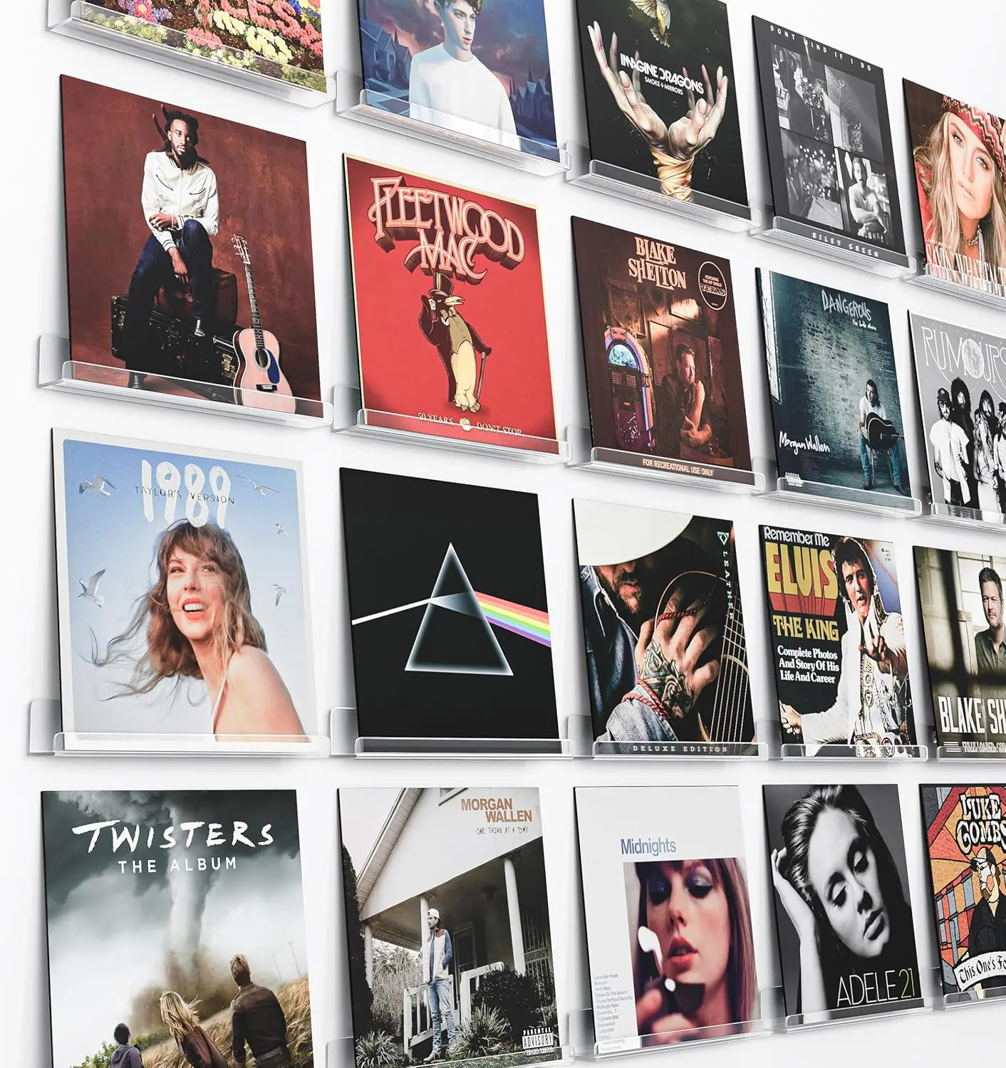 

Прозрачная акриловая виниловая полка для пластинок, настенное крепление, плавающий держатель для дисплея для альбомов и журналов