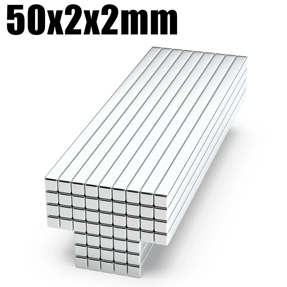 

2/5/10/20/50 Pcs 50x2x2 N35 Neodymium Magnet 50mm X 2mm X 2mm NdFeB Block Super Powerful Strong Permanent Magnetic imanes