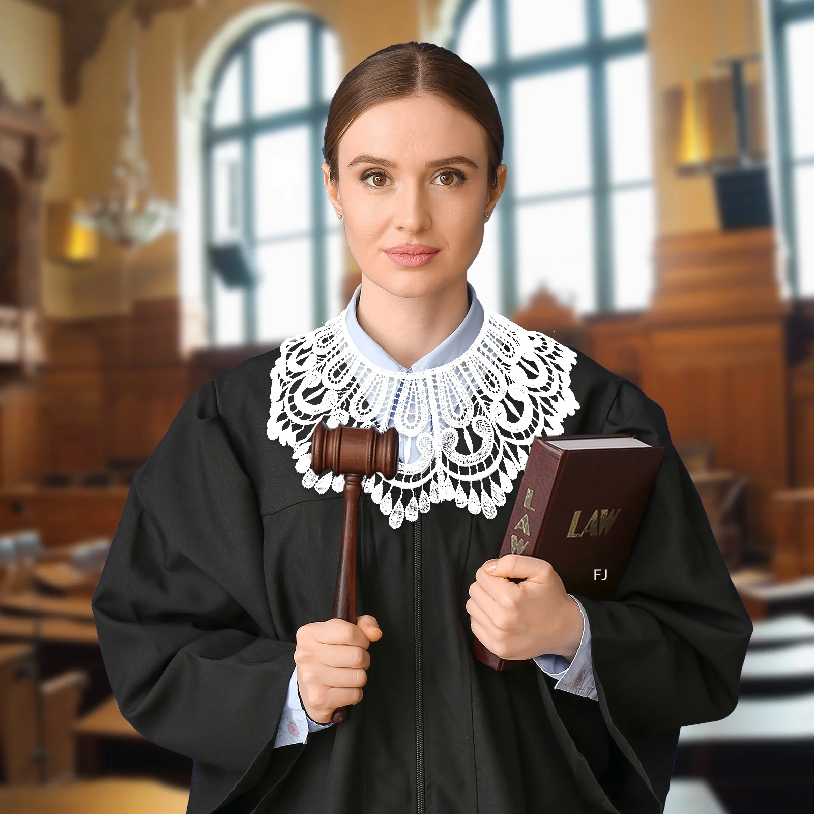 

[YU] 6 штук белых кружевных воротников для женщин, белое ажурное кружево с цветочным узором