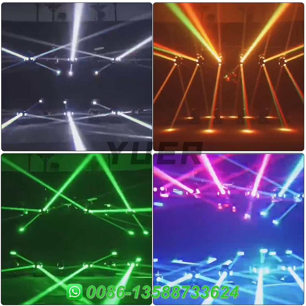 Imagem -06 - Rgbw Led Movendo Luz Principal Ufo Feixe Girar Luzes Efeito Meteoro Dmx512 para dj Discoteca Clube de Casamento Efeitos de Palco 6x40w Novo