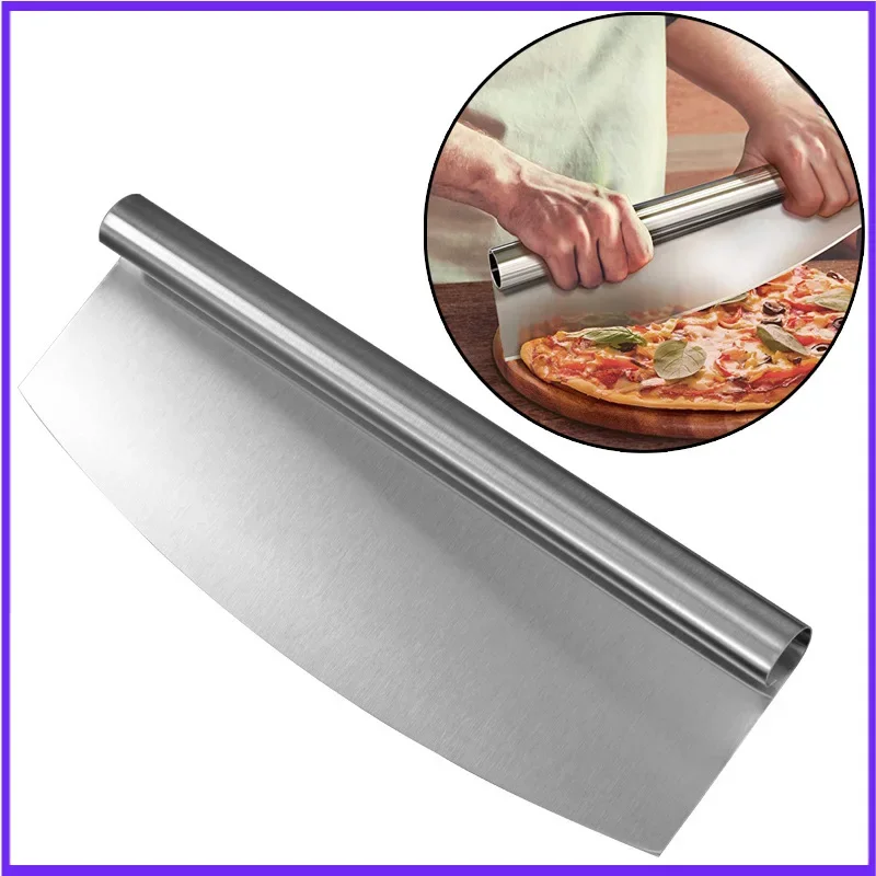 30cm Stainless Steel Pizza Cutter Commercial Pizza Half Moon Shaker Hob Semicircle Shaker Multi-Purpose Slitting Pizza Cutter