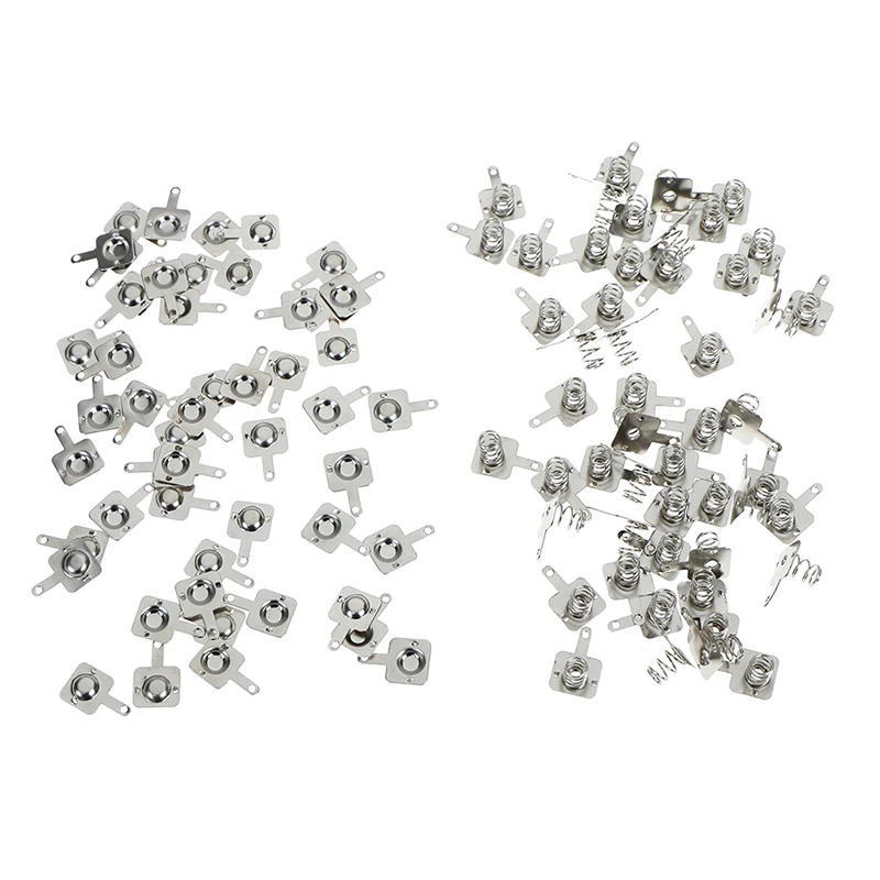 AA AAA 배터리용 실버 스프링 배터리 파편, 양극 및 음극 접촉 플레이트 교체, 100 개