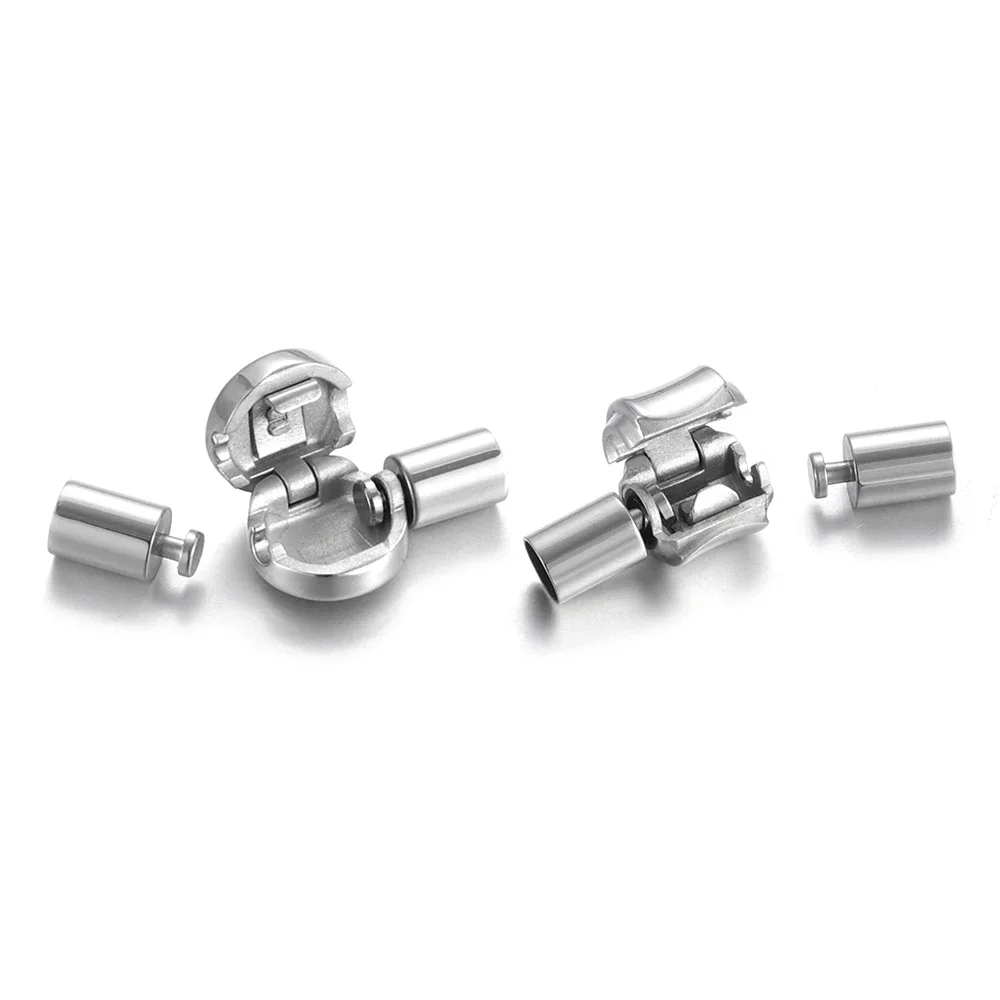 Stainless Steel Clasps European Clips with End Caps Stopper Hole 3mm 4mm Fit DIY PAN Bracelet Necklace Jewelry Making